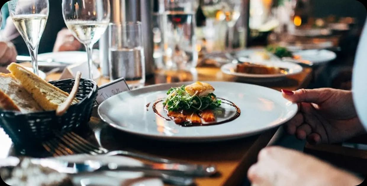 Gourmet plated dish at the table