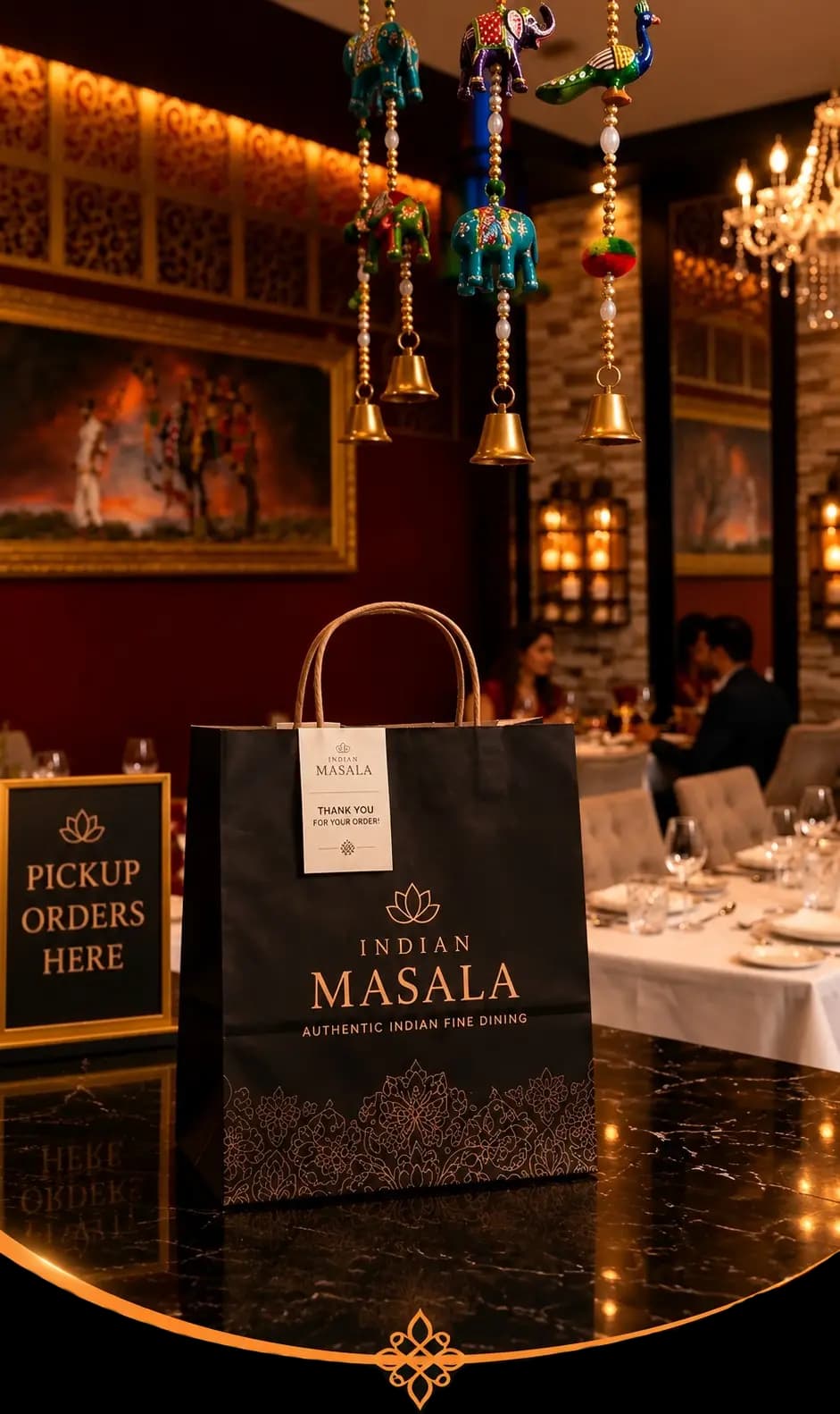 Indian Masala pickup bag ready on the counter